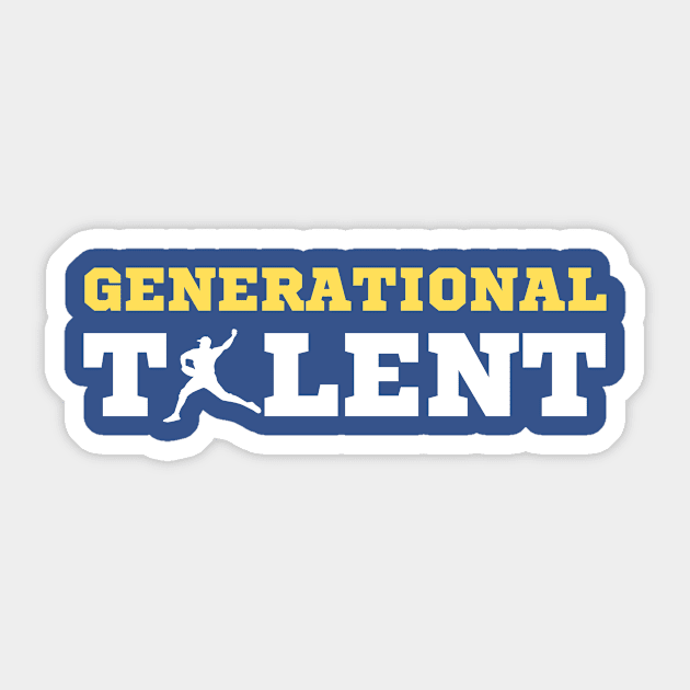 Generational Talent - Baseball 2 Sticker by Arch City Tees